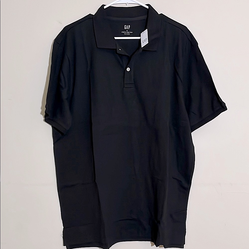 NWT Black GAP Stretch Polo Men’s short-sleeve Shirt Size XL - Picture 4 of 8